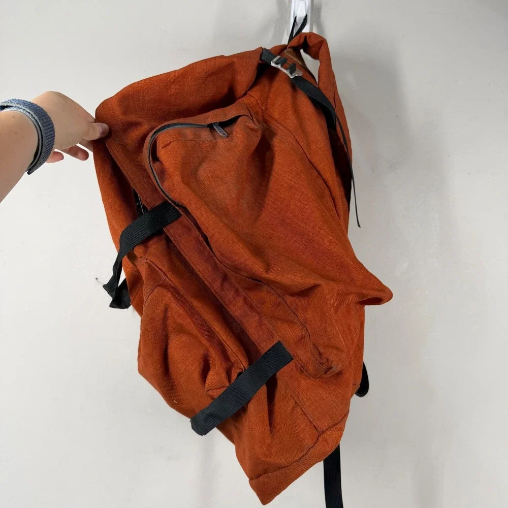 Vtg Class-5 Mountaineering Hiking Backpack Burnt Orange Canvas Rucksack USA Made